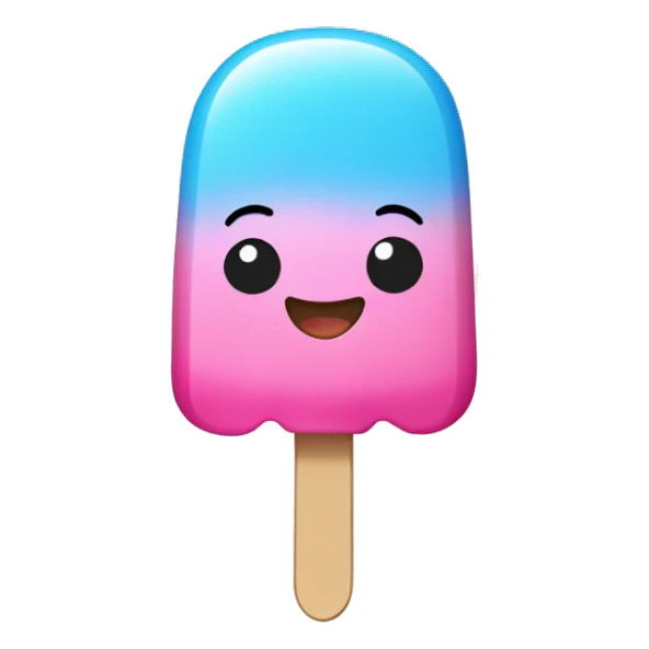 Happy cartoon cute popsicle pink blue sticker