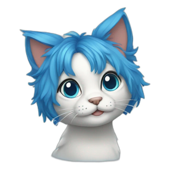 Cat with blue hair  sticker