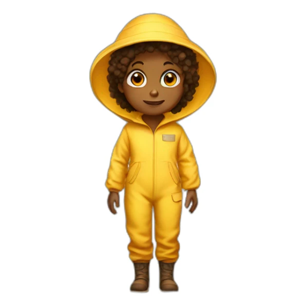 Brown child as beekeeper full body sticker