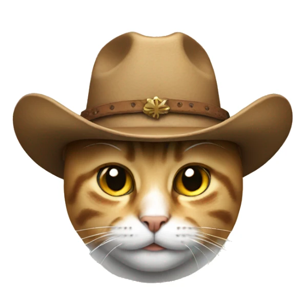 Cat wearing a cowboy hat sticker