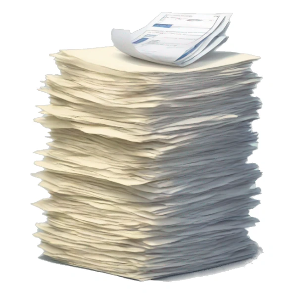 Whole stack of invoice at table sticker