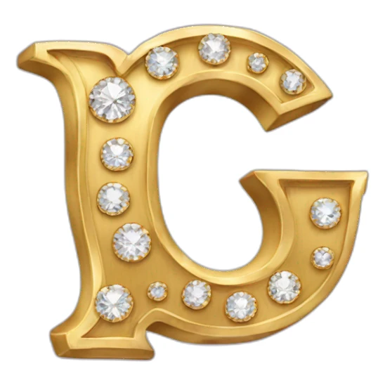 gold and diamond letter G sticker