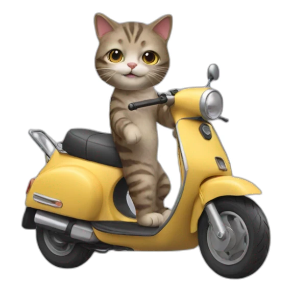 a cat on a scooter sticker