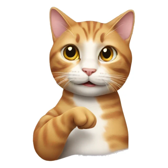 A cat raising its thumb sticker