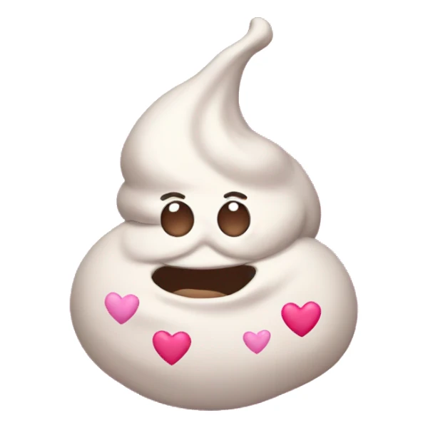 poop with pink hearts sticker