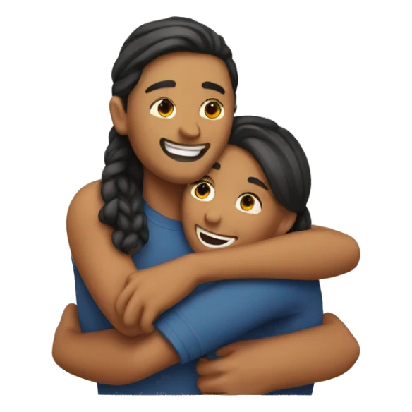 couple hug with warm smiles sticker