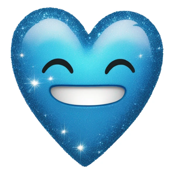 blue heart with sparkle emoji sticker
