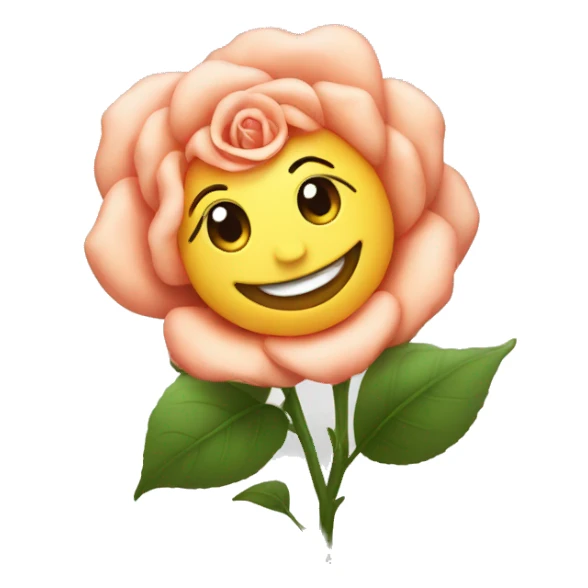 happy smiling rose sticker