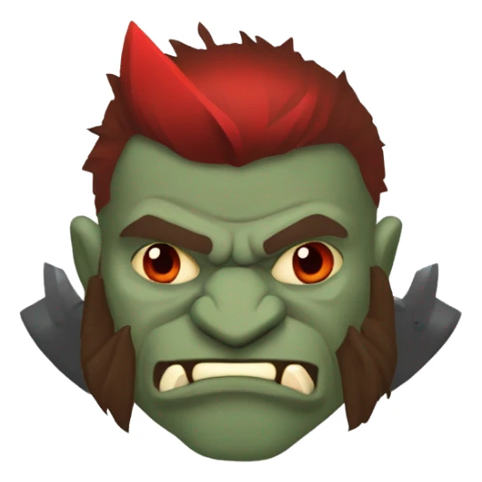 armored orc berserker with red beard & mohican sticker