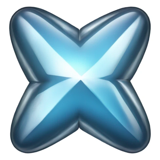 glass chrome four-point rounded star diamond texture  sticker