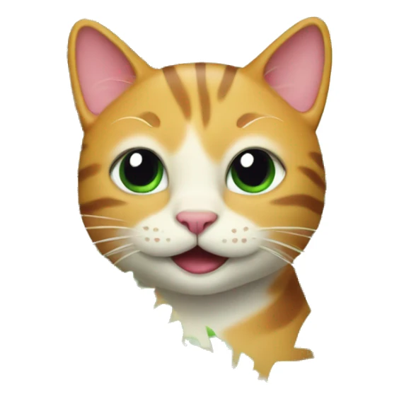 happy cat surrounded by tropical plants sticker