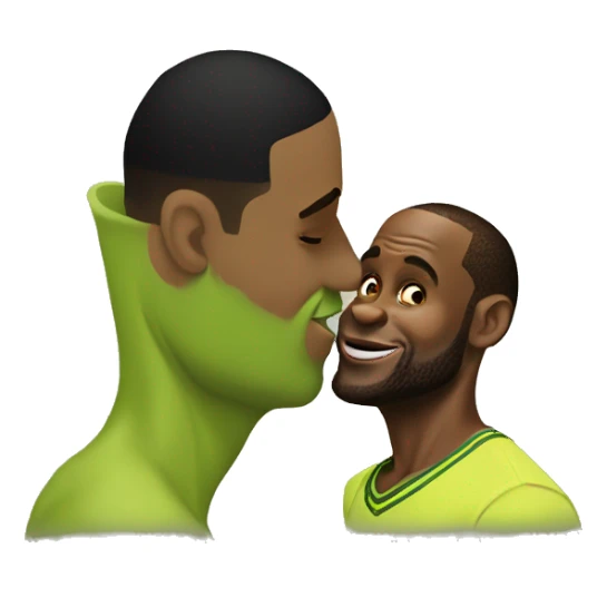Lebron James kissing shrek  sticker