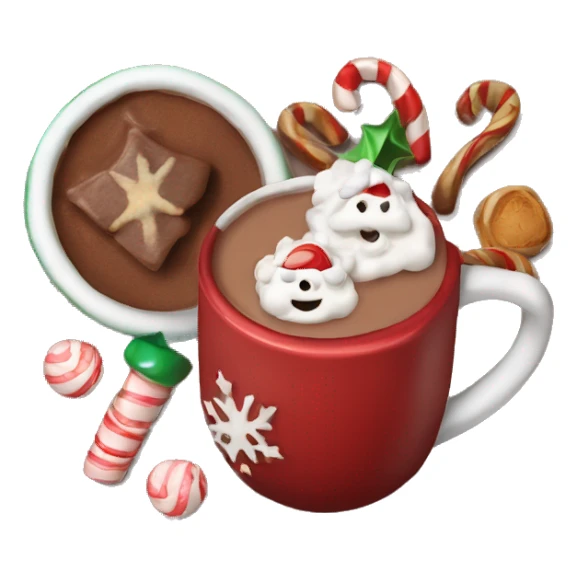 christmas hot cocoa with toppings sticker