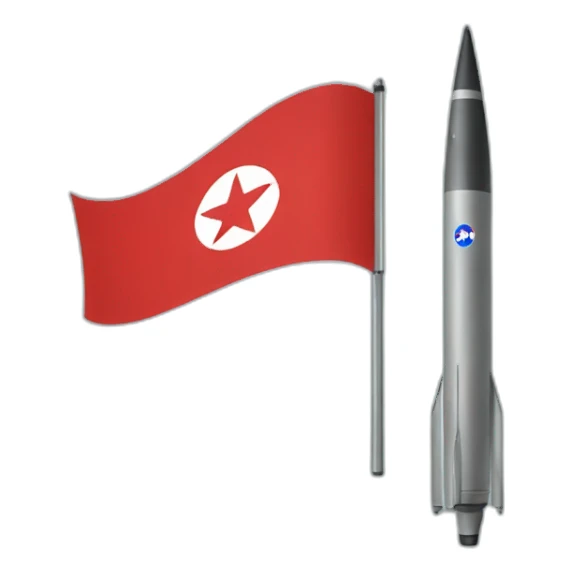 ICBM North Korean flag sticker