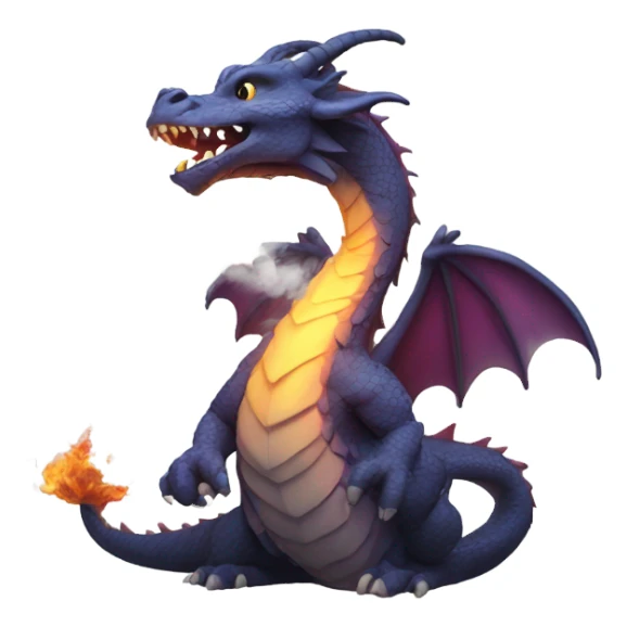 Dragon blowing out smoke sticker