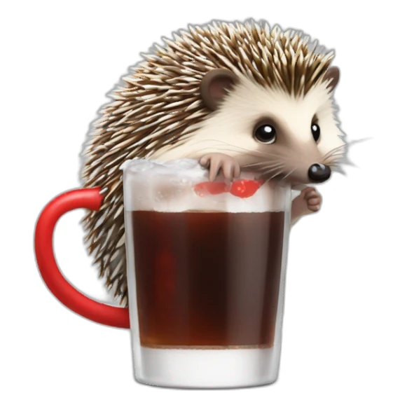 hedgehog drinking coke sticker