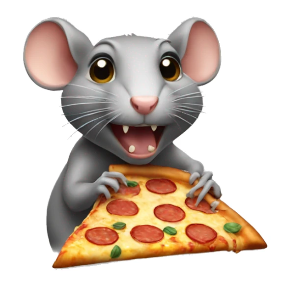 rat  eating PIZZA  sticker