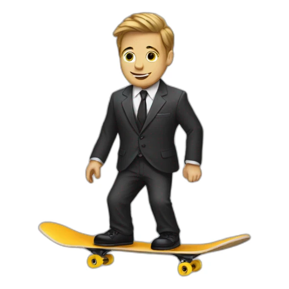 skateboar, ollie, in suit sticker