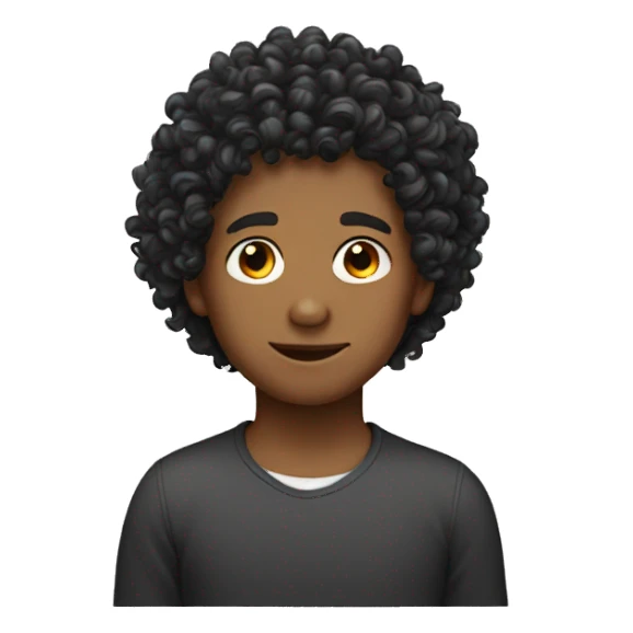a curly hair boy sticker