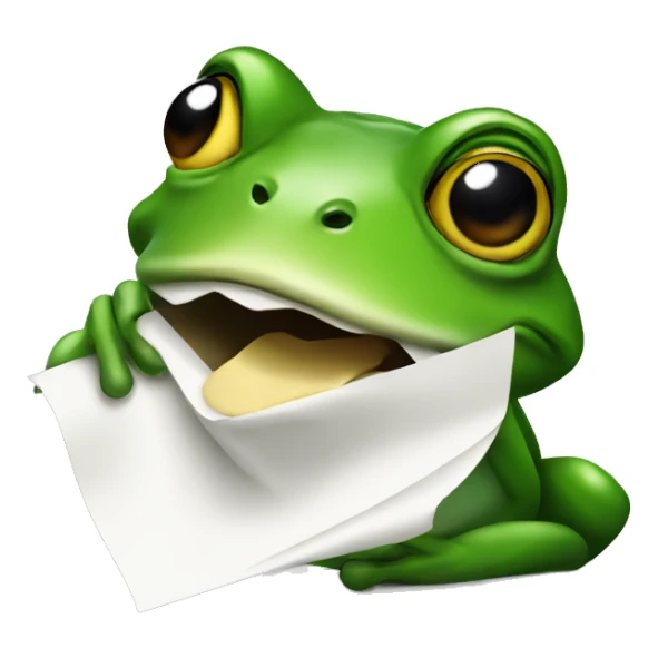frog licking paper sticker