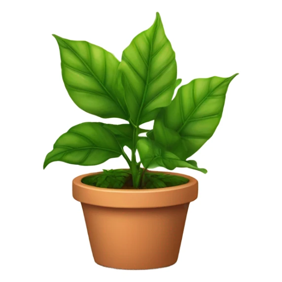 A green plant in a pot sticker