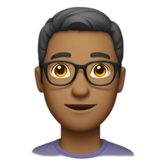 man withround glasses short hair sticker