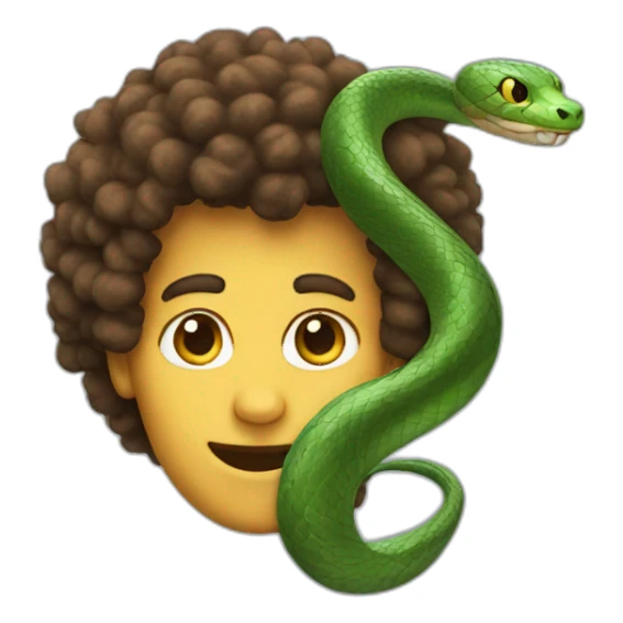 snake with afro hair sticker