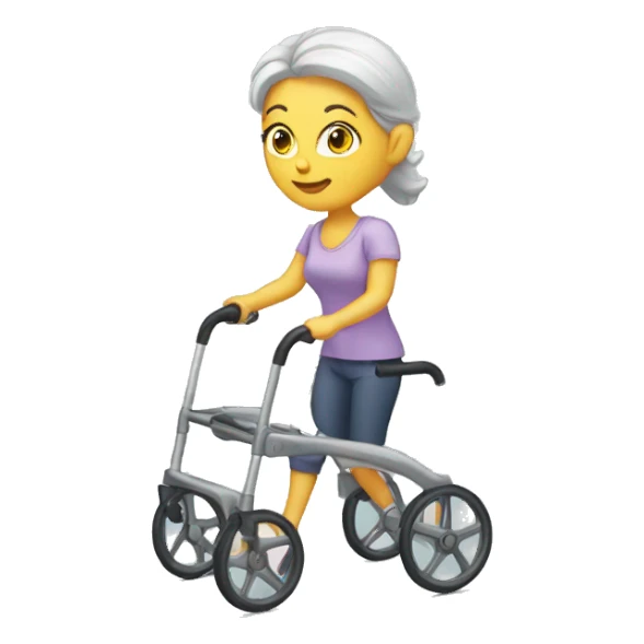 White woman with walker sticker