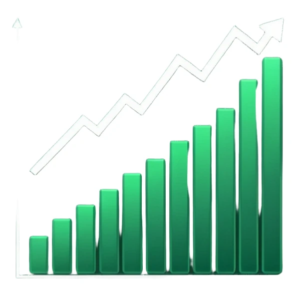 dark green growth graph sticker
