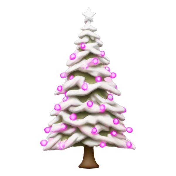 White Christmas tree with pink lights sticker