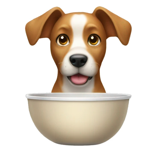 Dog with bowl sticker