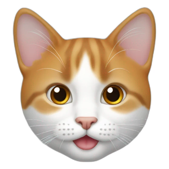 Un chat blanc tache rousse oreille sticker