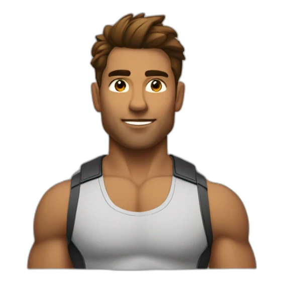 Corp musclé cheuveux marons  sticker