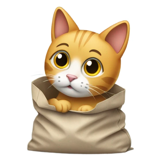 Cat with a bag sticker