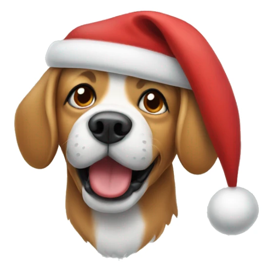 dog in a santa hat  sticker