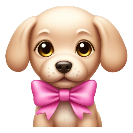 Pink puppy with bow sticker
