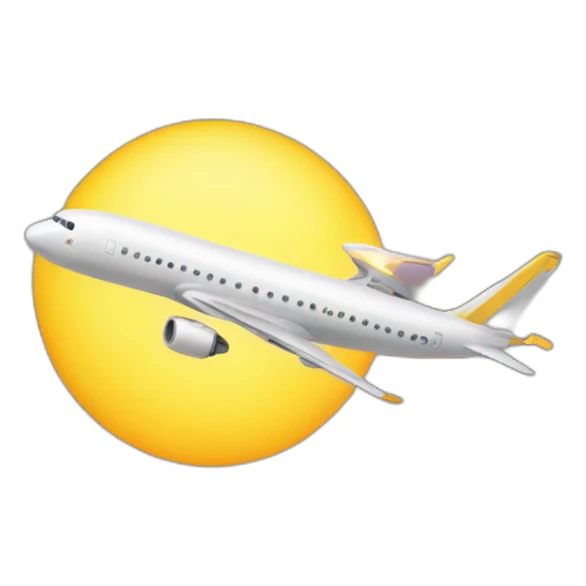 plane with sun sticker