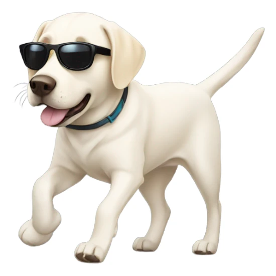 White Labrador walking with sunglasses sticker