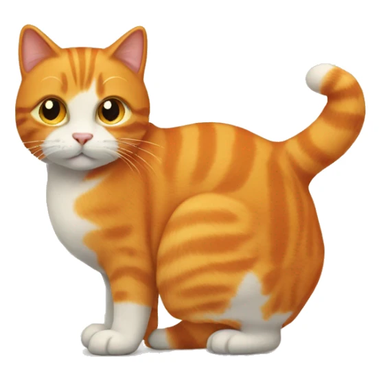 Orange cat with tail down sticker