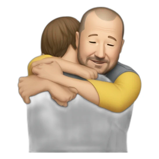 marc newson and Jony ive hug sticker