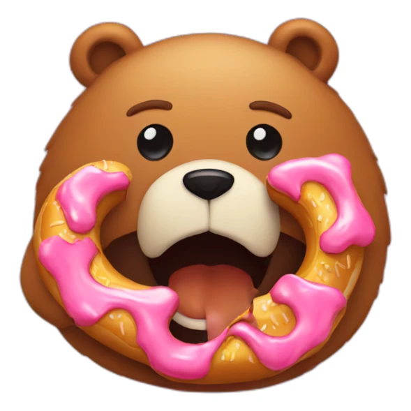 a-bear-eating-an-donnut sticker