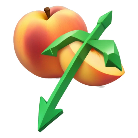 arrow pointing to peach sticker