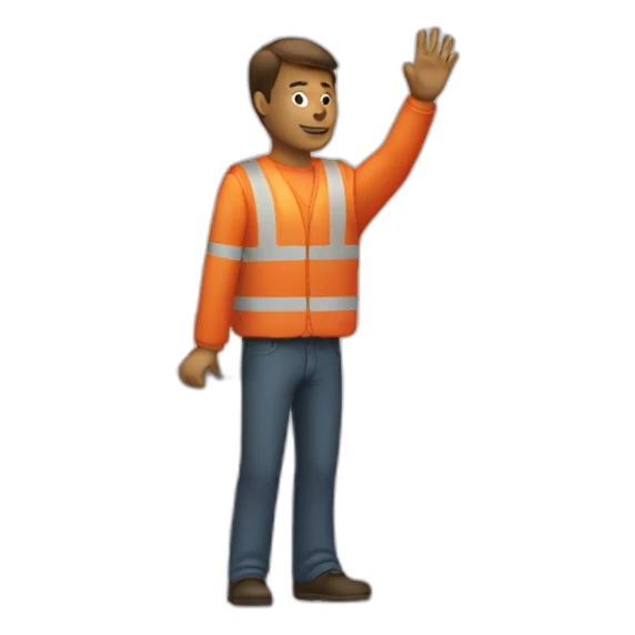 Man making a stop sign sticker