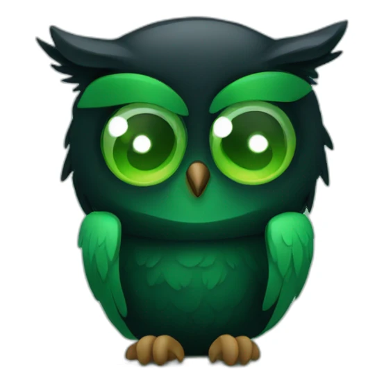black and green owl facepalm sticker