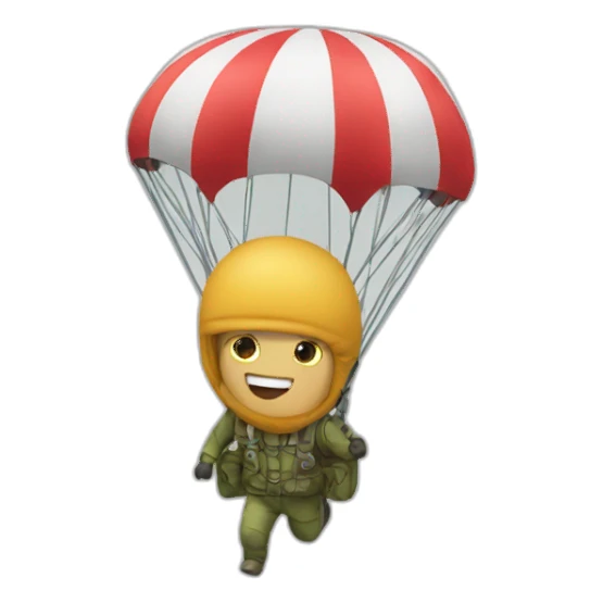 un caca qui saute en parachute sticker
