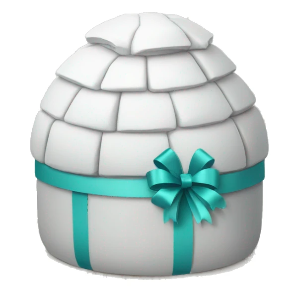 igloo wrapped in gift sticker