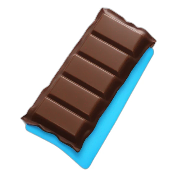 chocolate bar in blue foil sticker