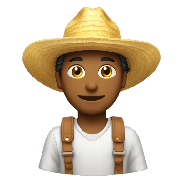joven flaco con sombrero de paja  sticker