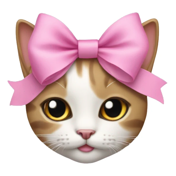 Cat with a pink bow on the head sticker