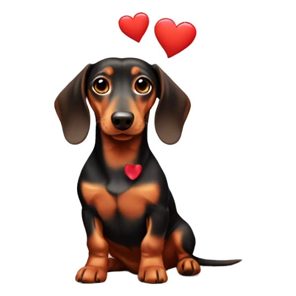 Dachshund with a love heart sticker